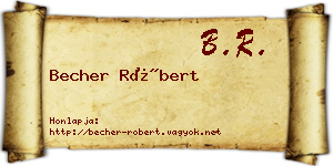 Becher Róbert névjegykártya